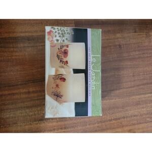 Le Jardin Set Of 2 Round Votive Candle Holders New Old Stock Floral